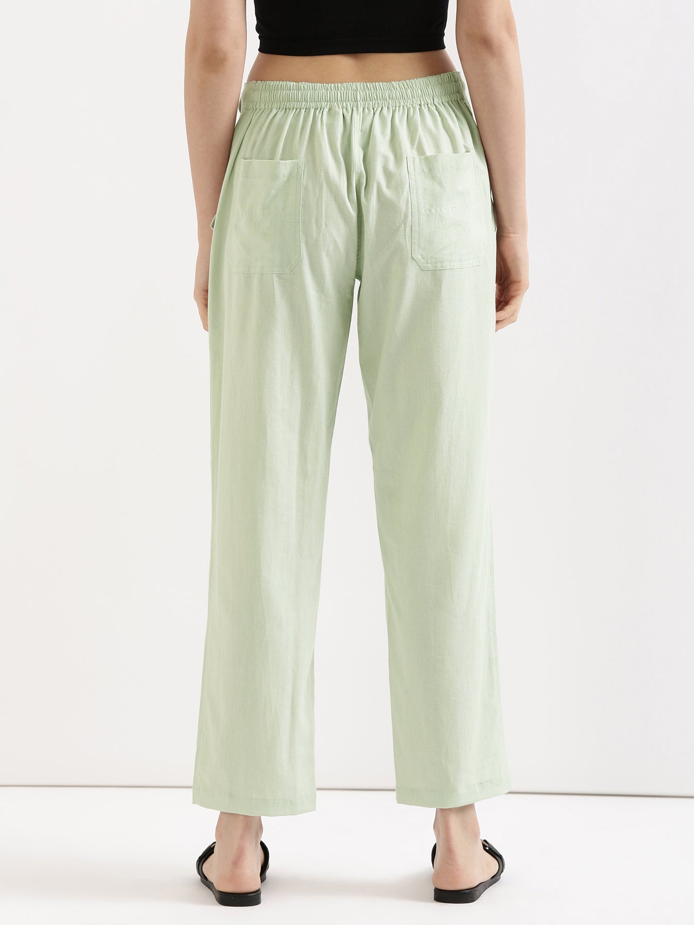 Mint Green Airy Linen Pants