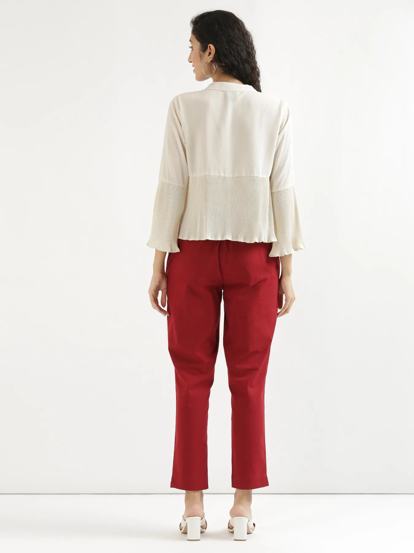 Women Maroon Cotton Pant