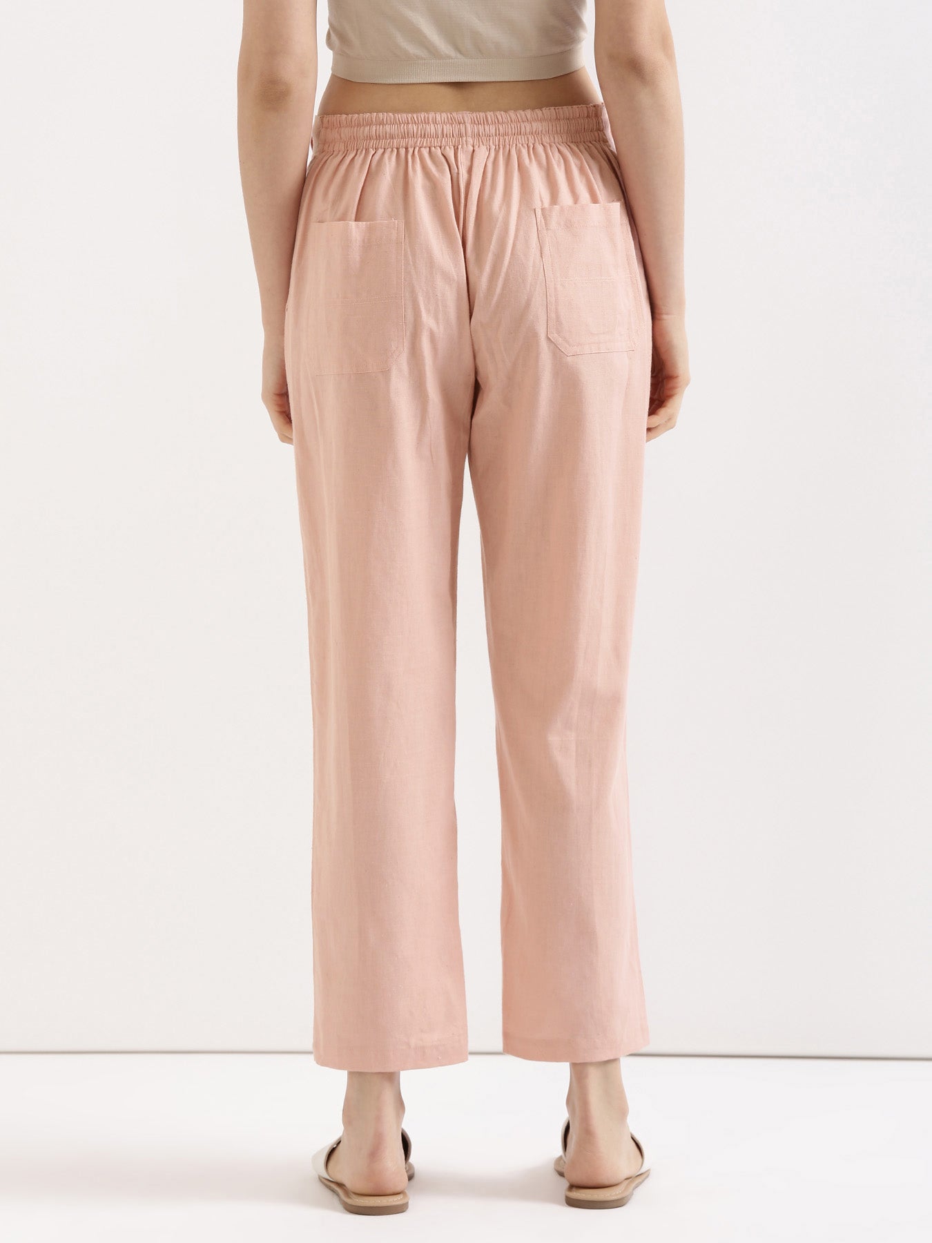 Salmon Pink Airy Linen Pants