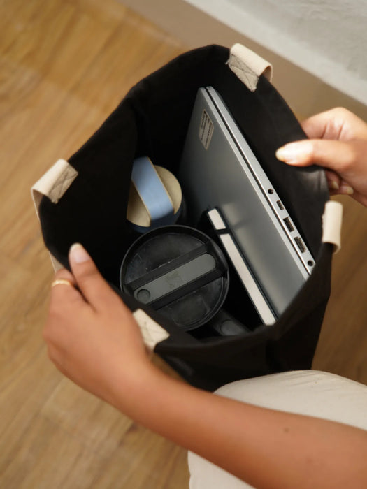 Black Cotton Tote Bag