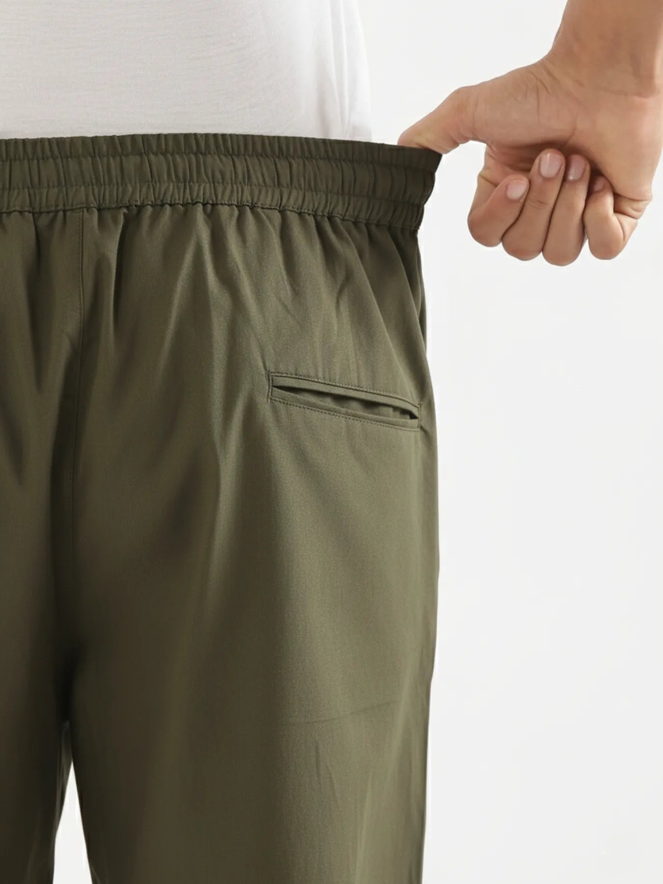 Men Olive Green Cotton Pant