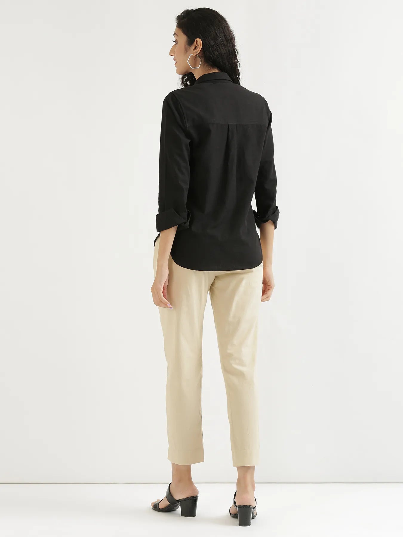 Women Beige Cotton Pant