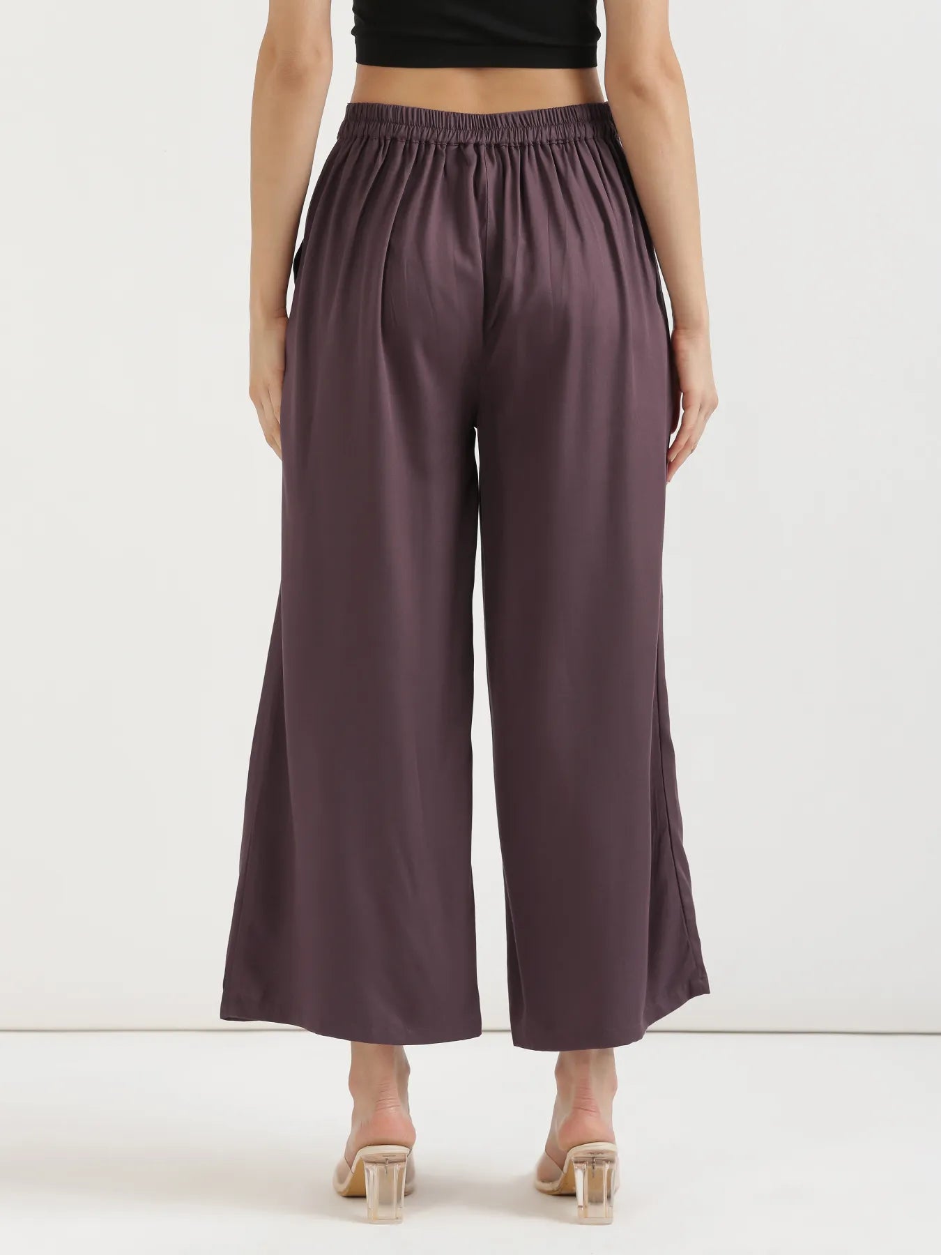 Women Brinjal Viscose Palazzo Pant