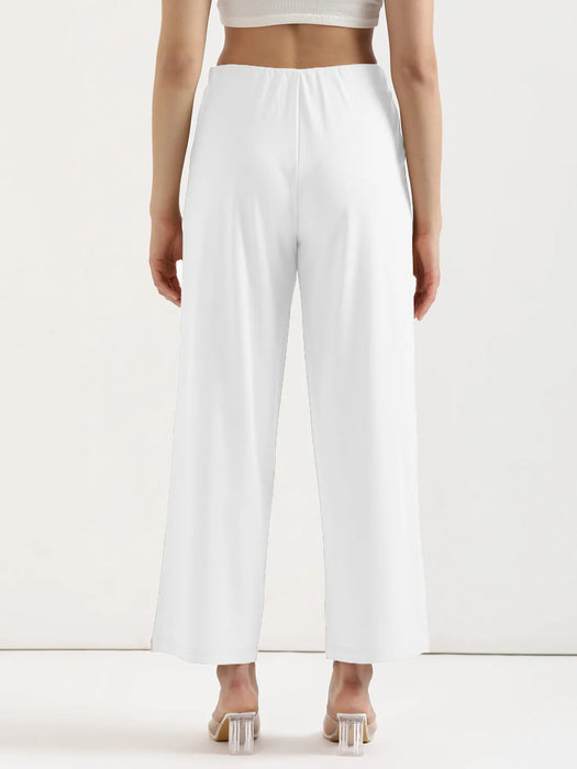 Women White Wide Leg Pants