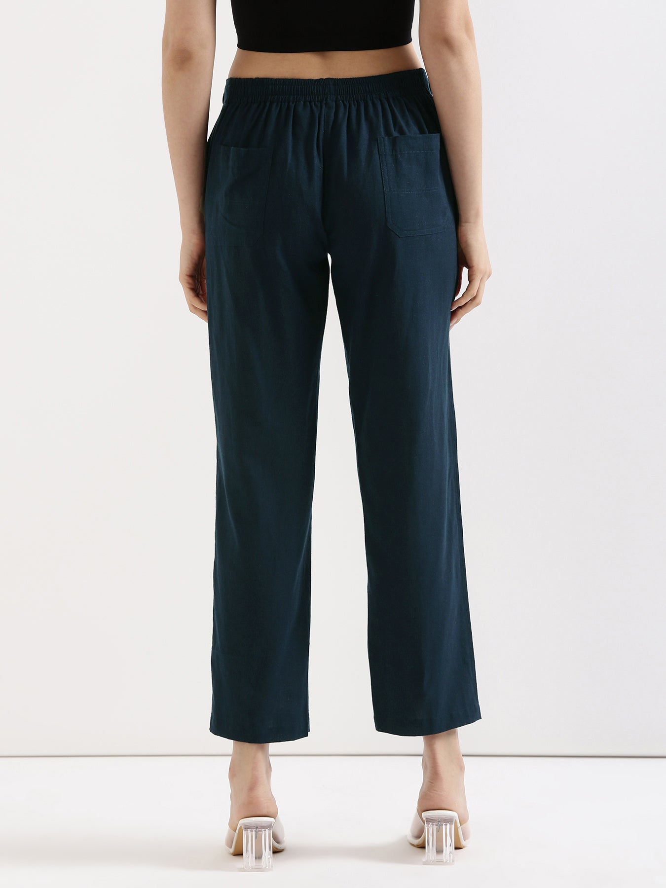 Navy Blue Airy Linen Pants