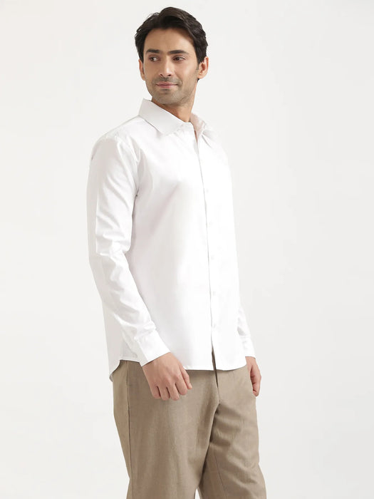Men White Better Cotton Full Sleeve Shirt