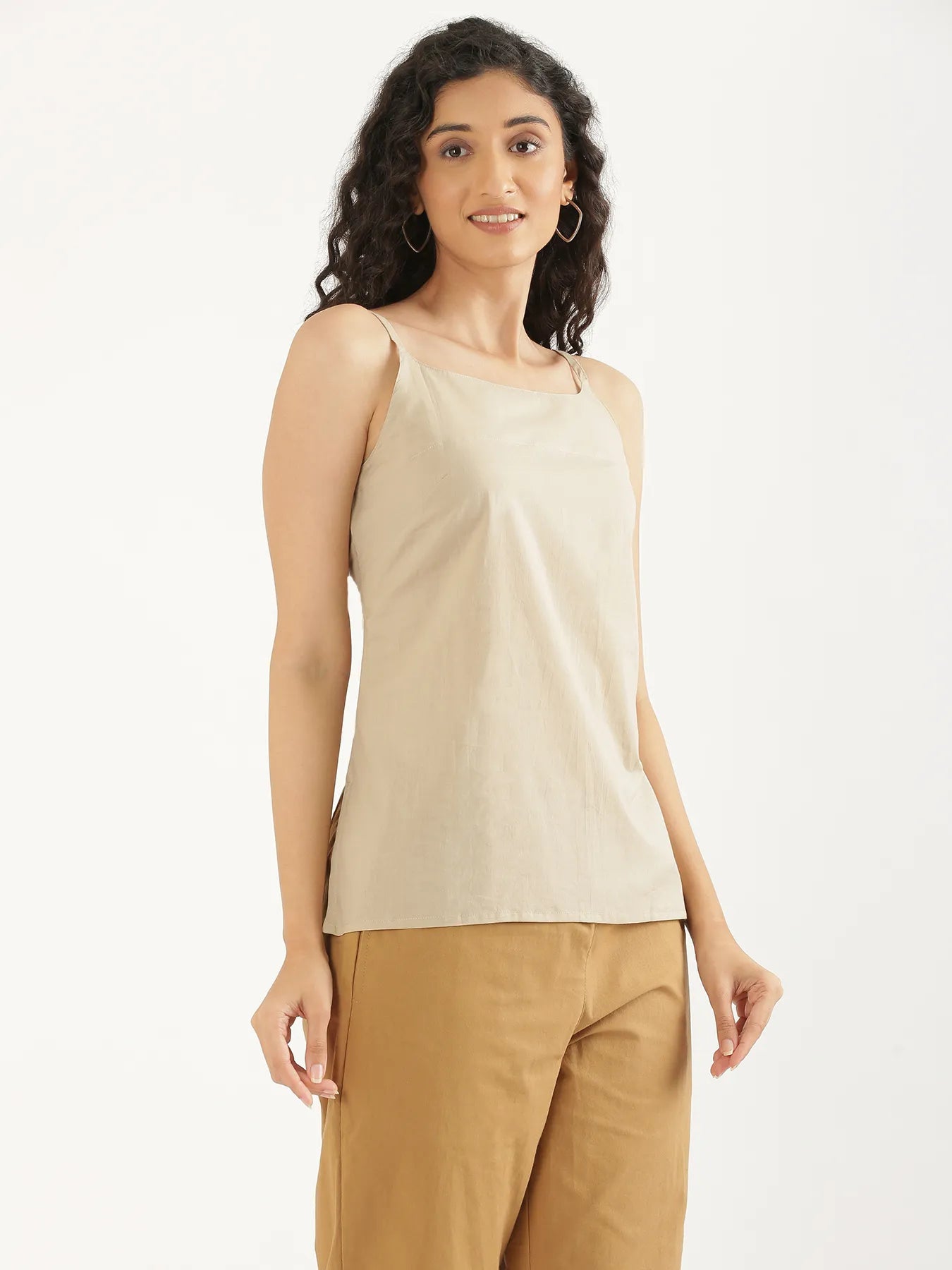 Women Nude Cotton Camisole Top