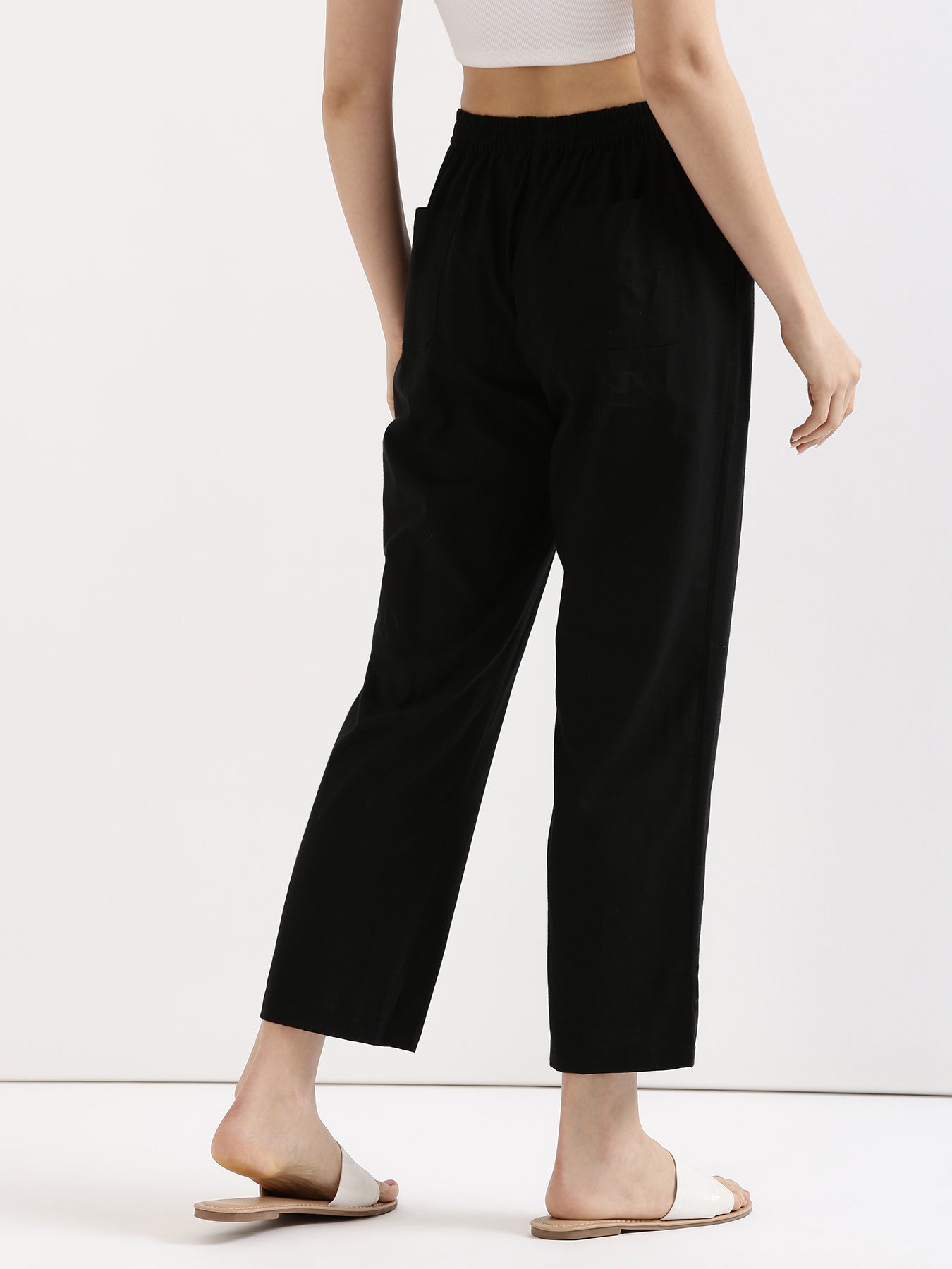 Black Airy Linen Pants