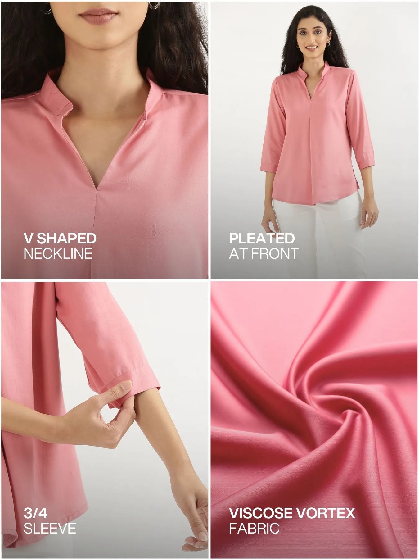 Pick Any 4 Women Viscose Pleated Top