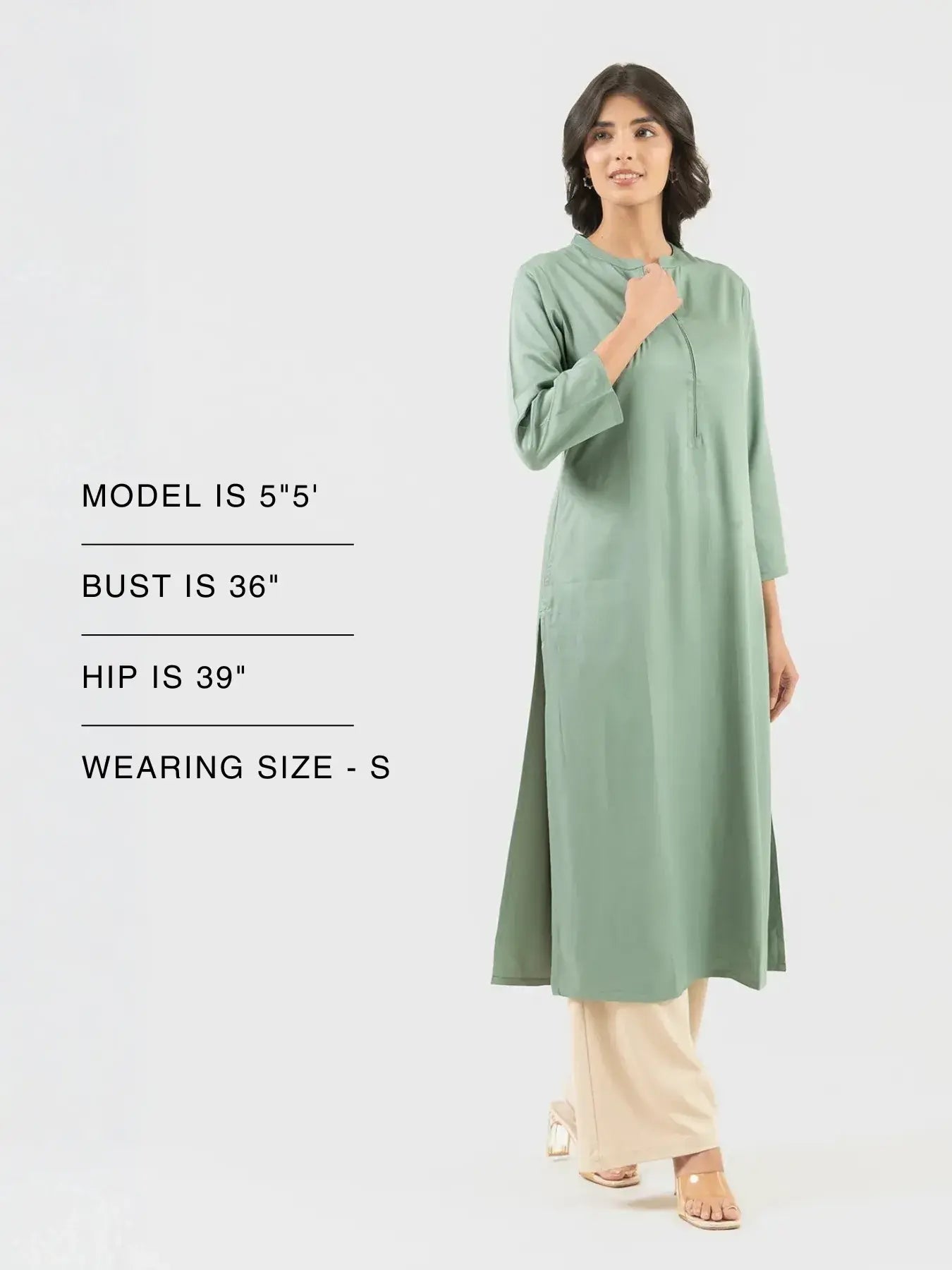 Women Jade Flowy Straight Long Kurta