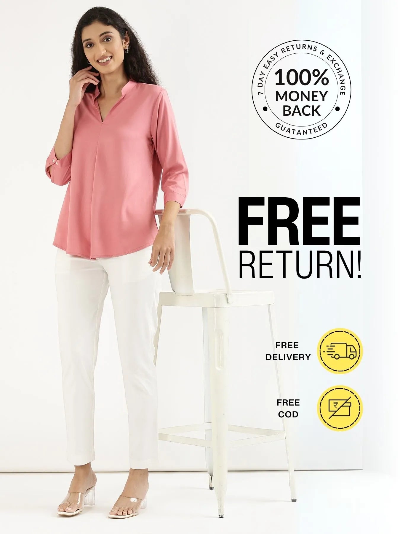 Pick Any 4 Women Viscose Pleated Top