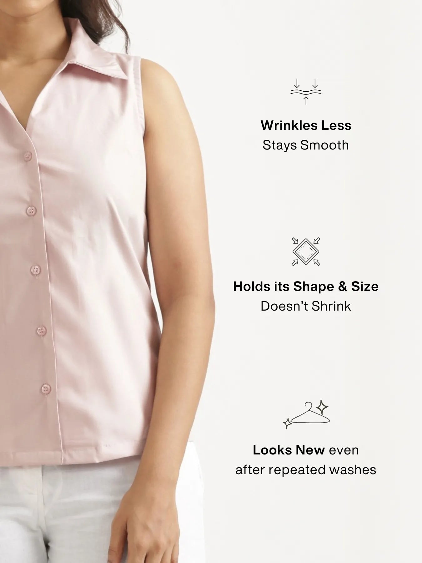 Women Mauve Pink Better Cotton Sleeveless Shirt