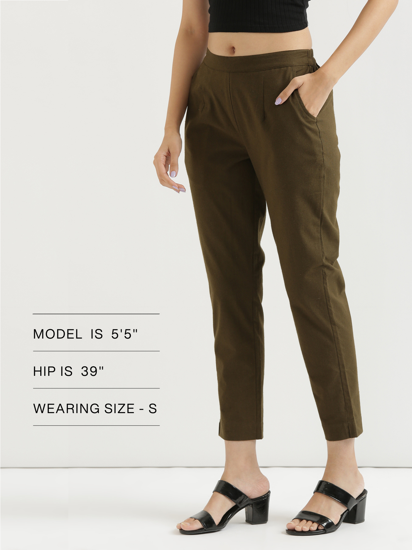 Olive Green 100% Cotton - Everyday Pants