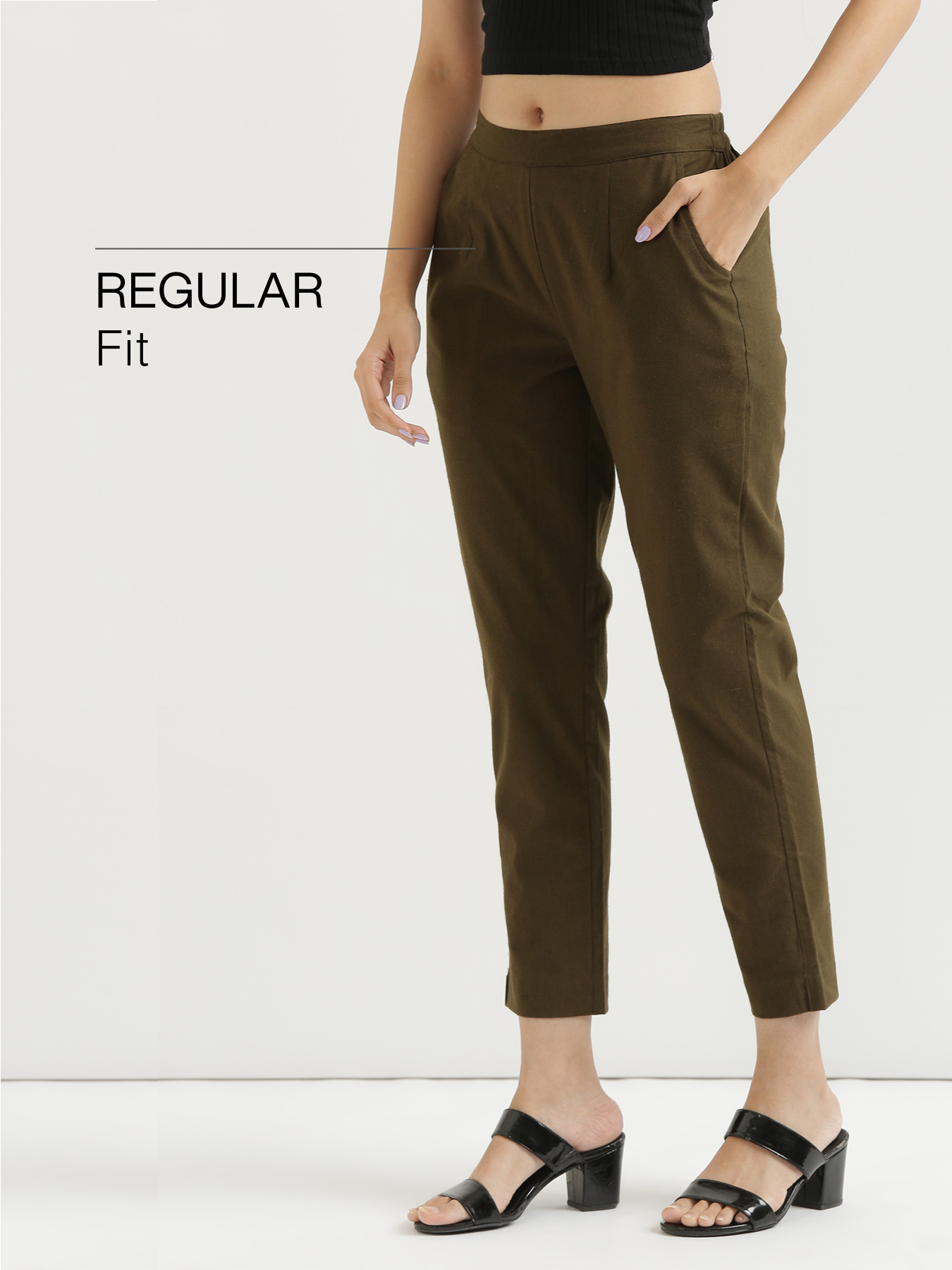 Olive Green 100% Cotton - Everyday Pants