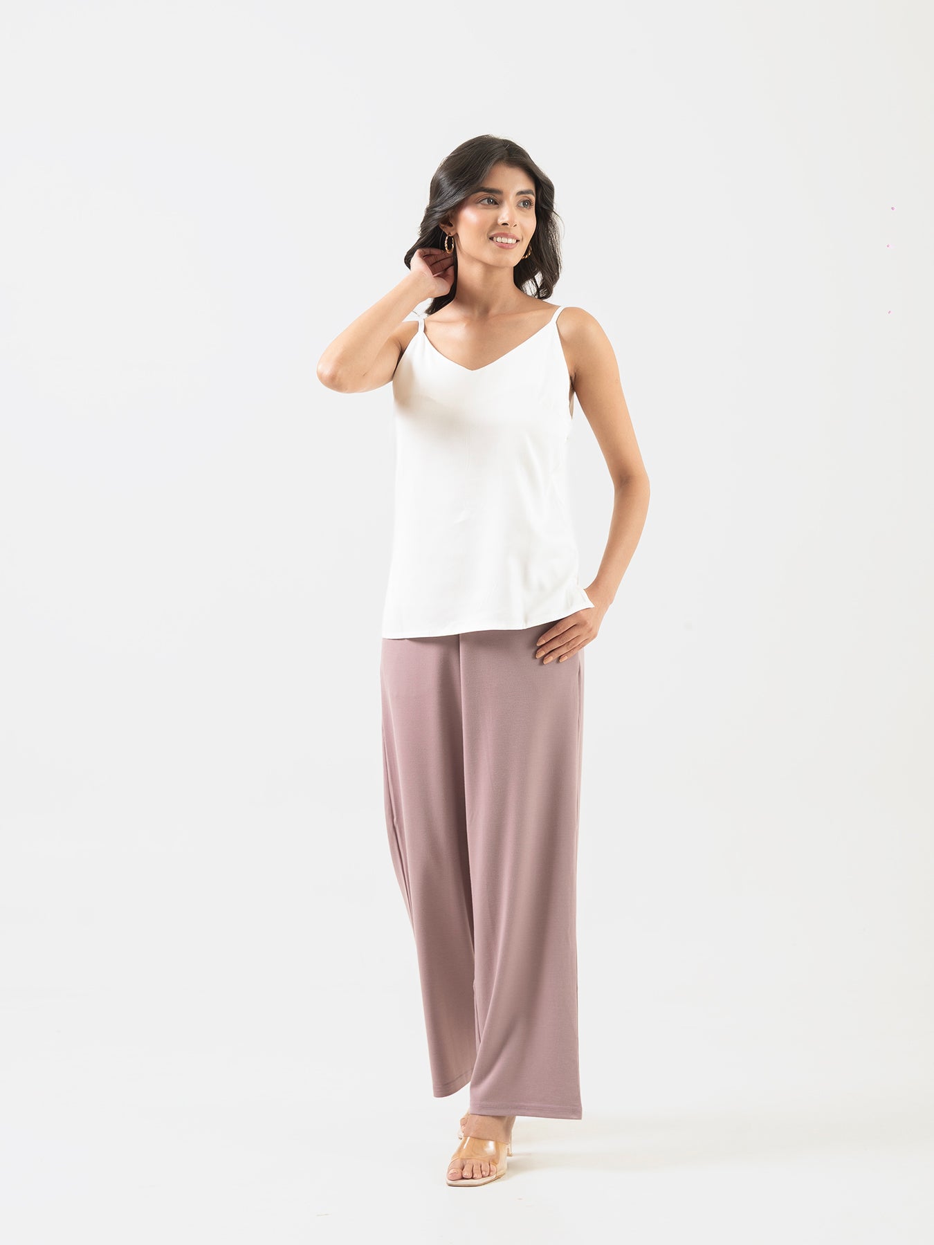 Women White Flowy Camisole Top