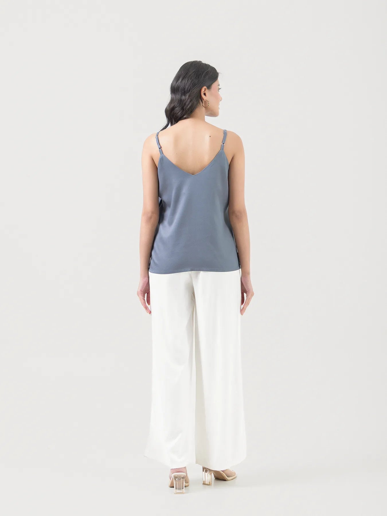 Women Grey Flowy Camisole Top
