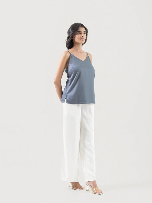 Women Grey Flowy Camisole Top