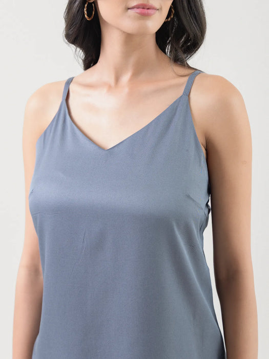 Women Grey Flowy Camisole Top