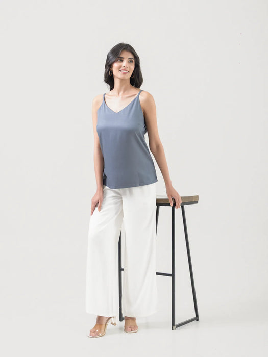 Women Grey Flowy Camisole Top