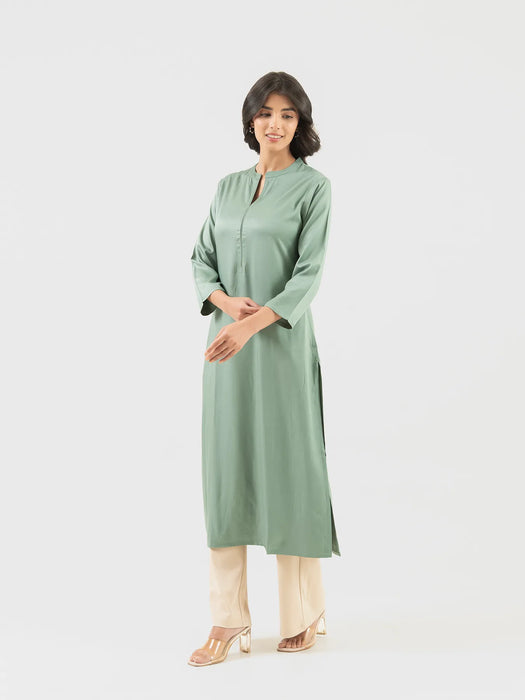 Women Jade Flowy Straight Long Kurta