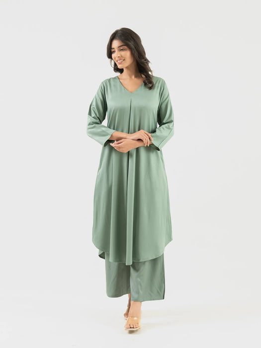 Women Jade Flowy Pleated Kurta