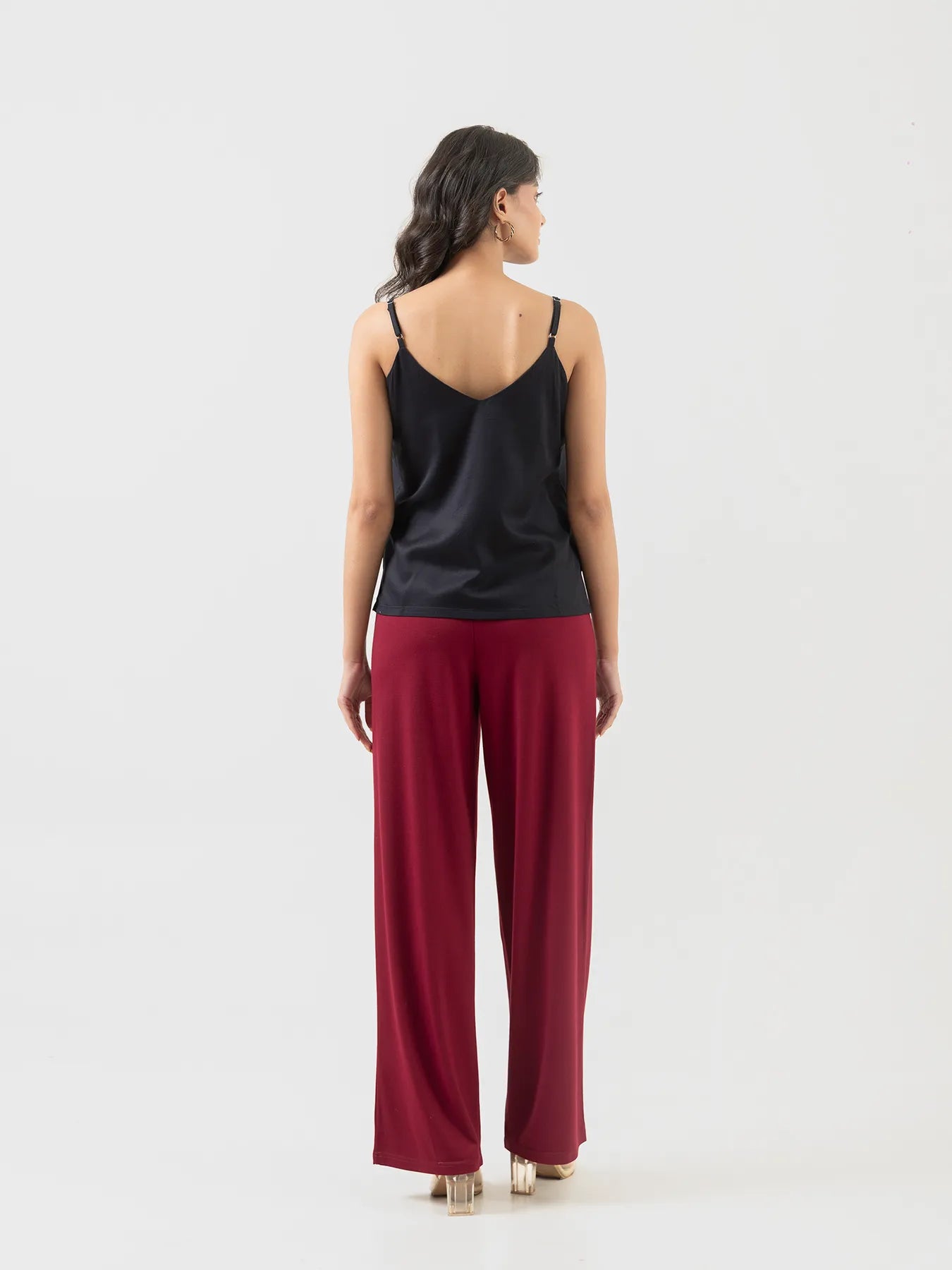 Women Black Flowy Camisole Top