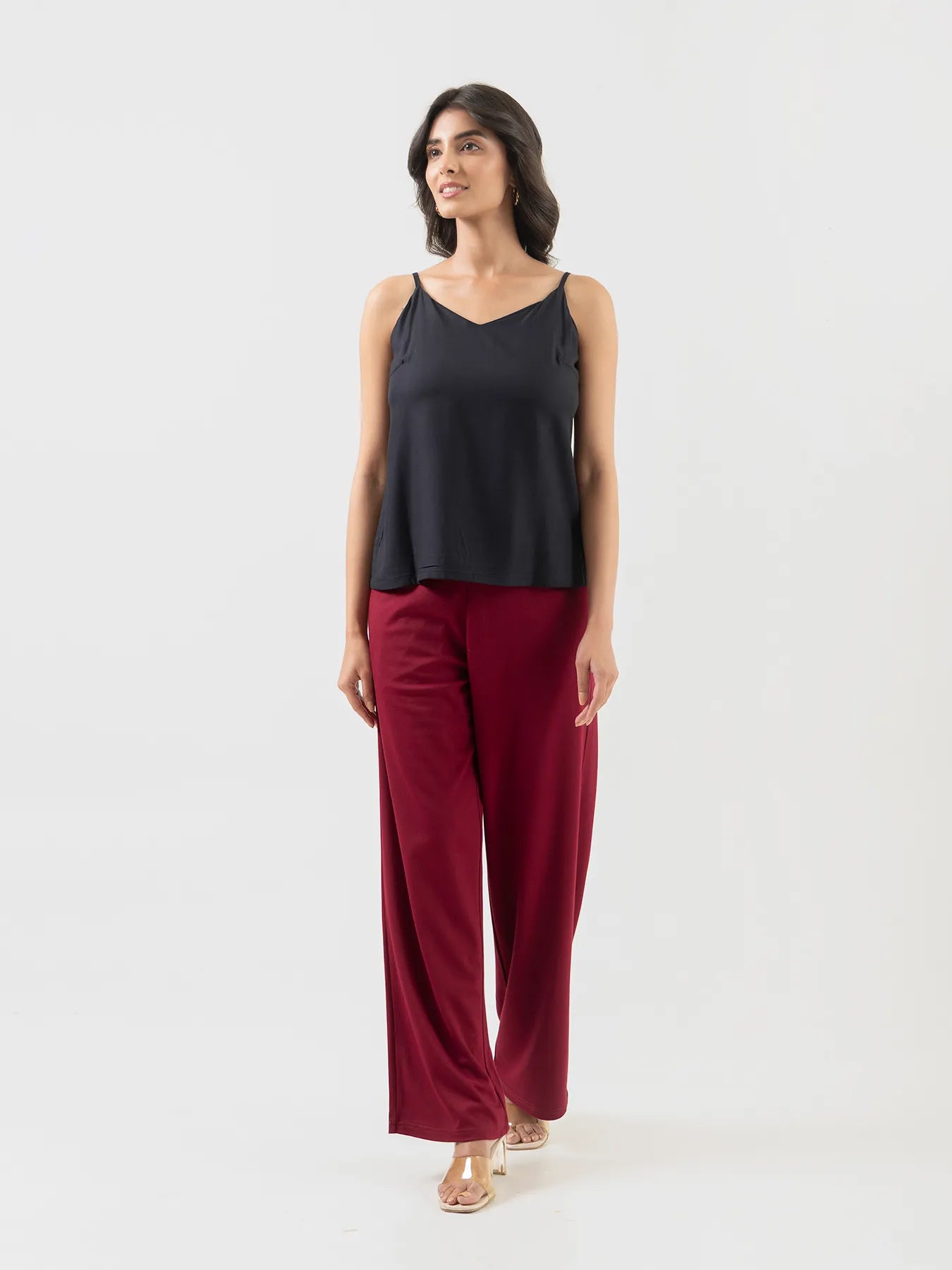 Women Black Flowy Camisole Top