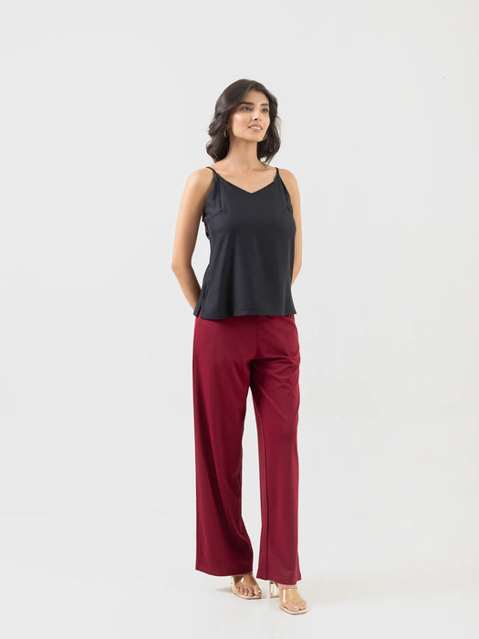 Women Black Flowy Camisole Top