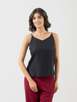Women Black Flowy Camisole Top