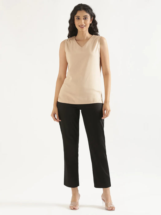 Women Black Straight Fit Formal Pants