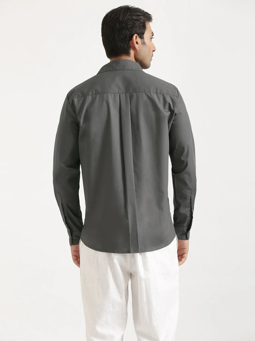 Men Dark Grey Better Cotton Full Sleeve Shirt