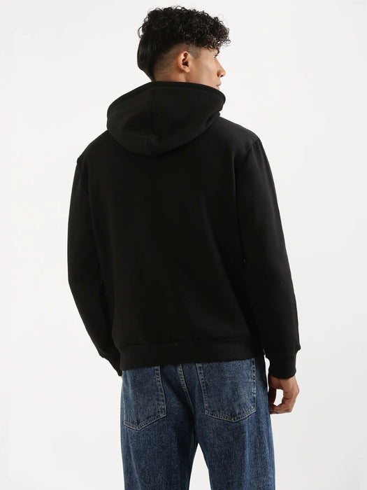 Unisex Black Pullover Fleece Hoodie