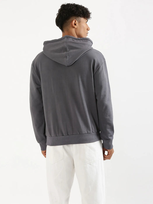 Unisex Grey Pullover Fleece Hoodie