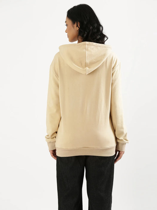Unisex Beige Pullover Fleece Hoodie