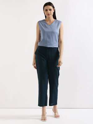 Navy Blue Airy Linen Pants