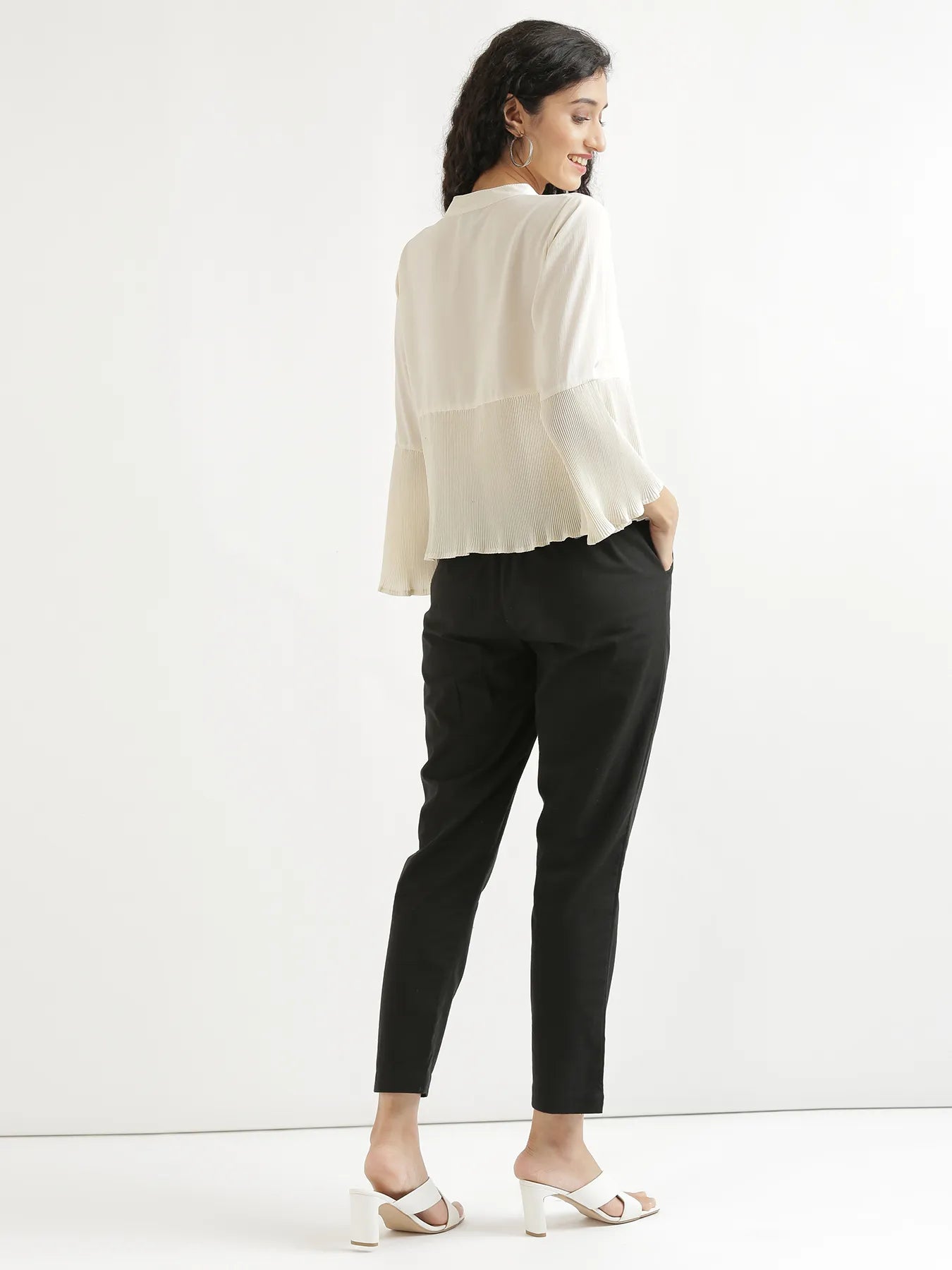 Women Black Cotton Pant
