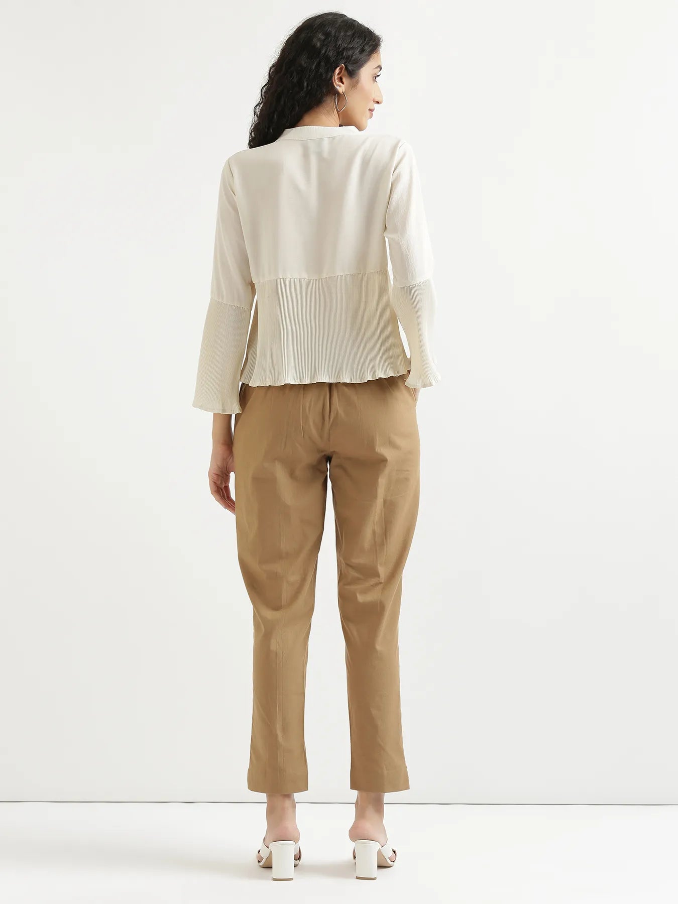 Women Coffee Brown Cotton Pant