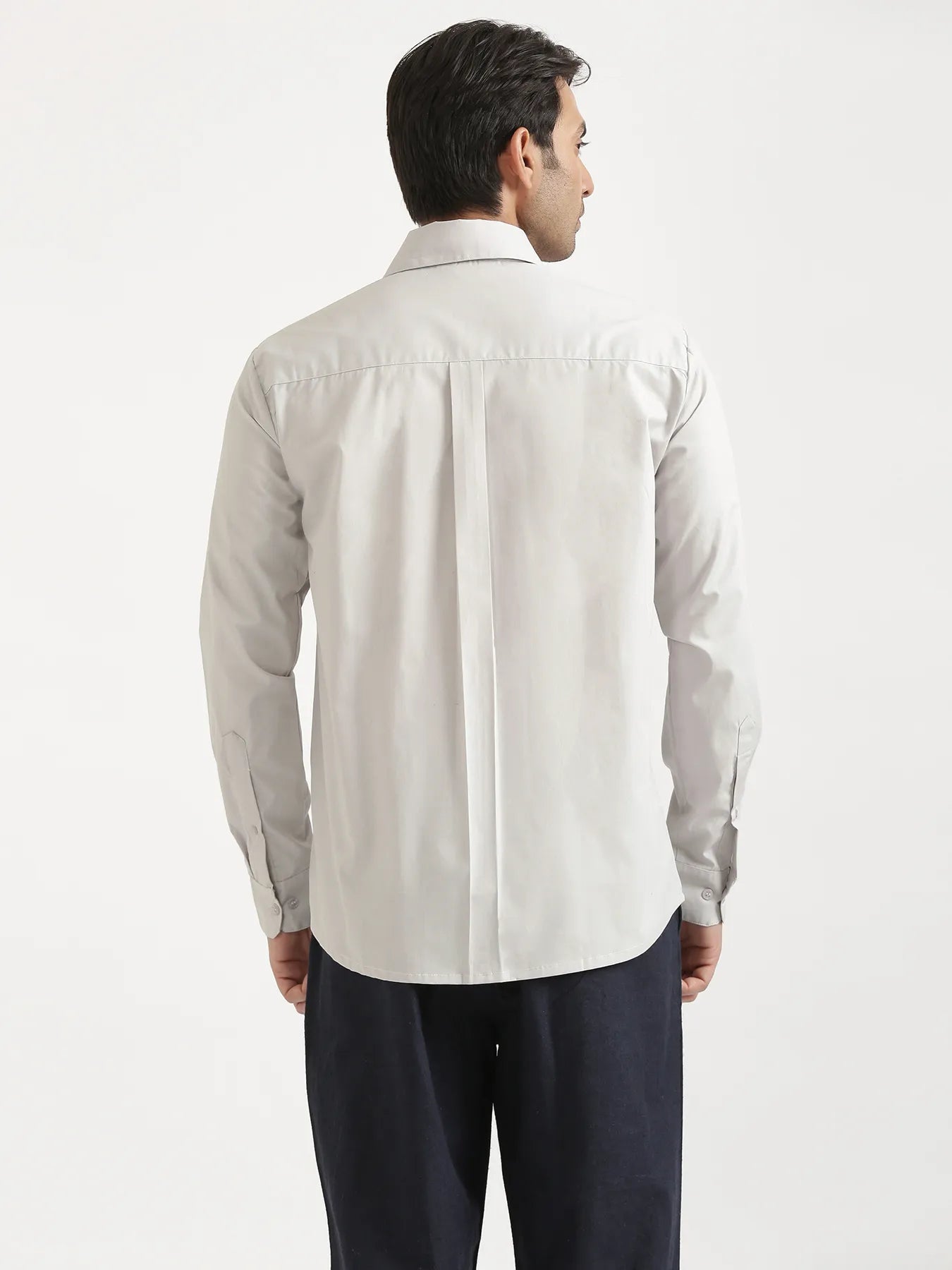 Men Light Grey Better Cotton Full Sleeve Shirt