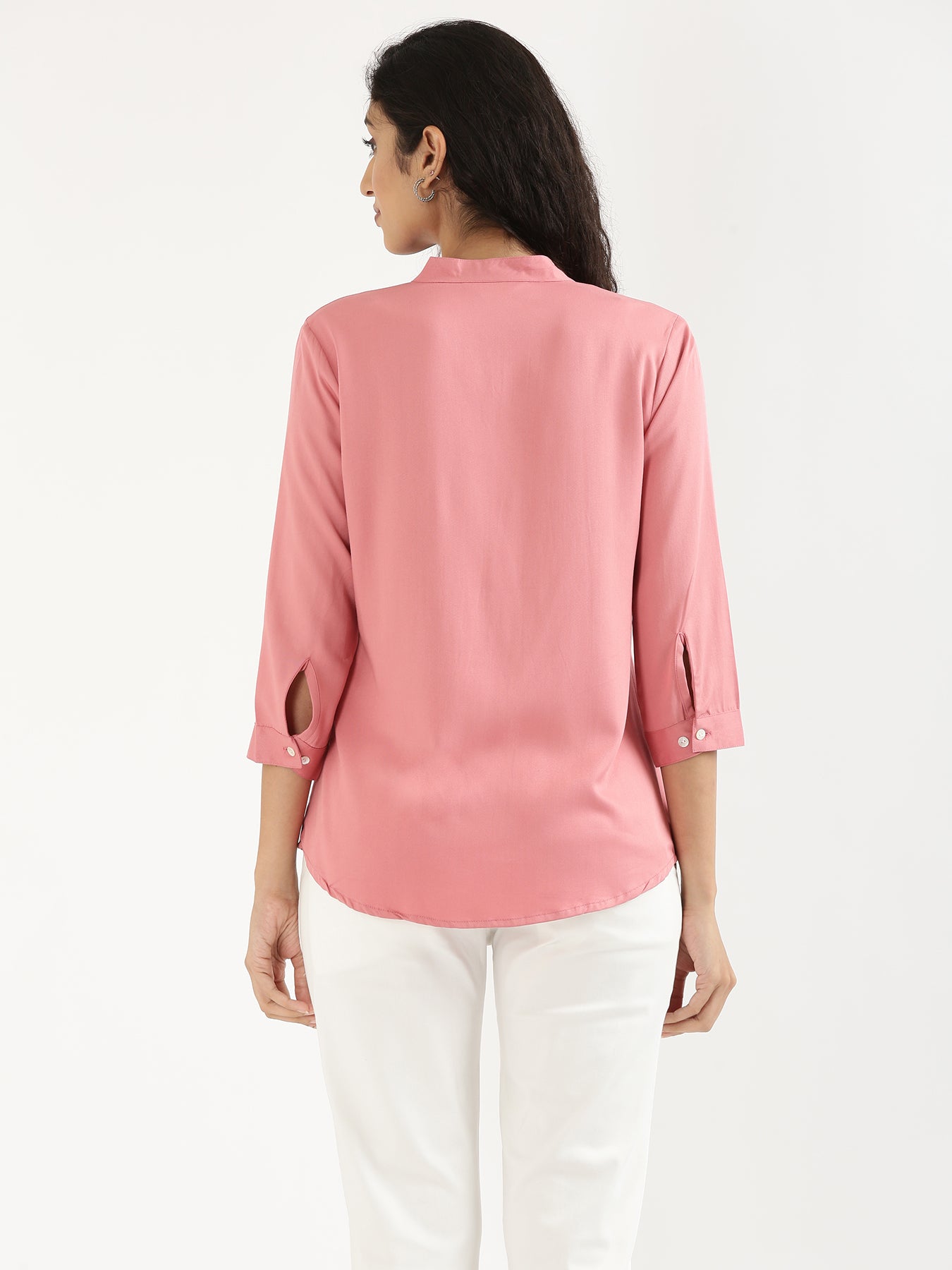 Rose Viscose Pleated Top