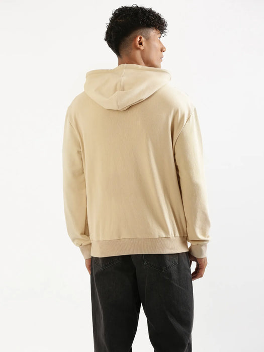 Unisex Beige Pullover Fleece Hoodie
