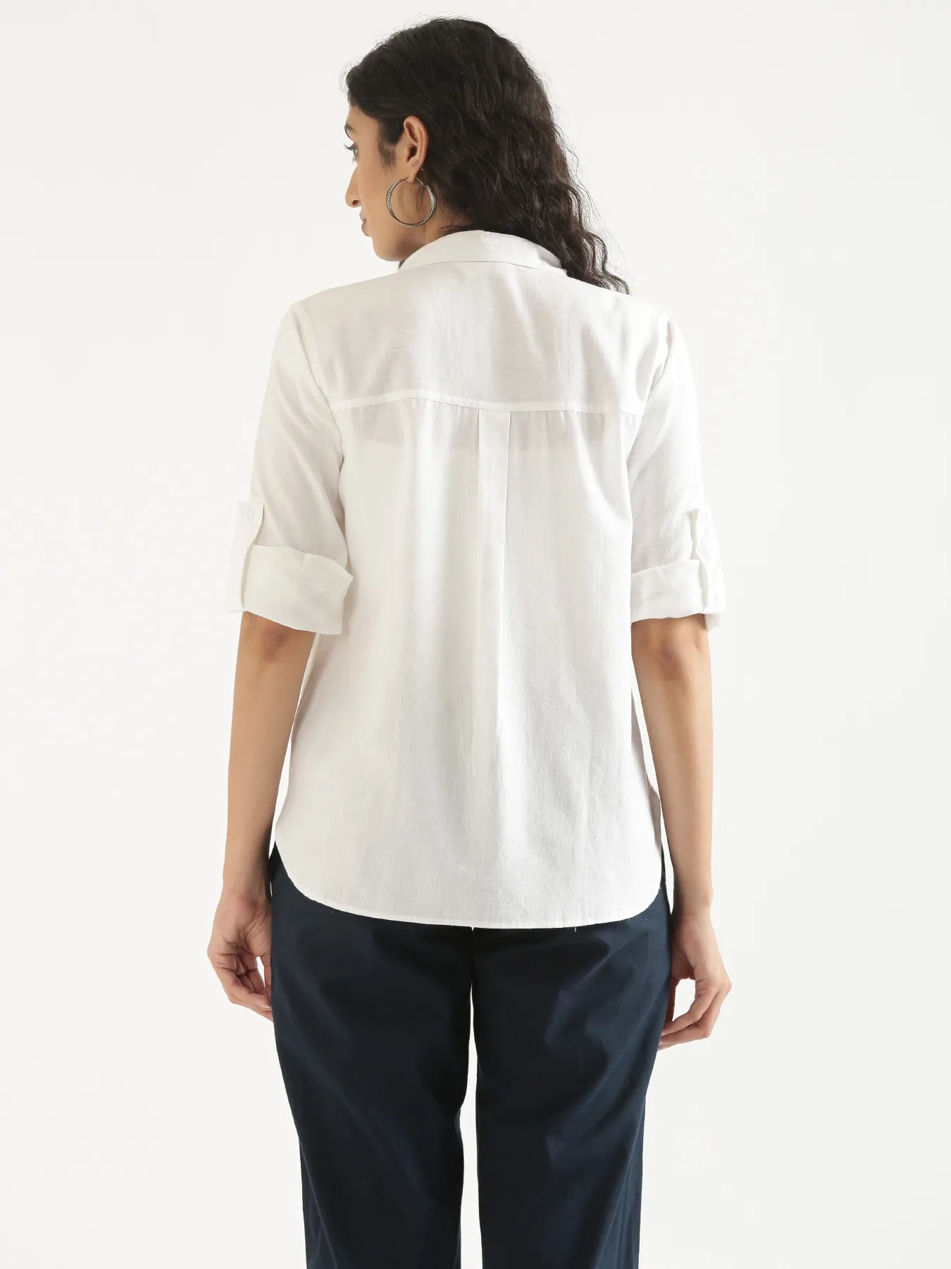 Women White Airy-Linen Shirt