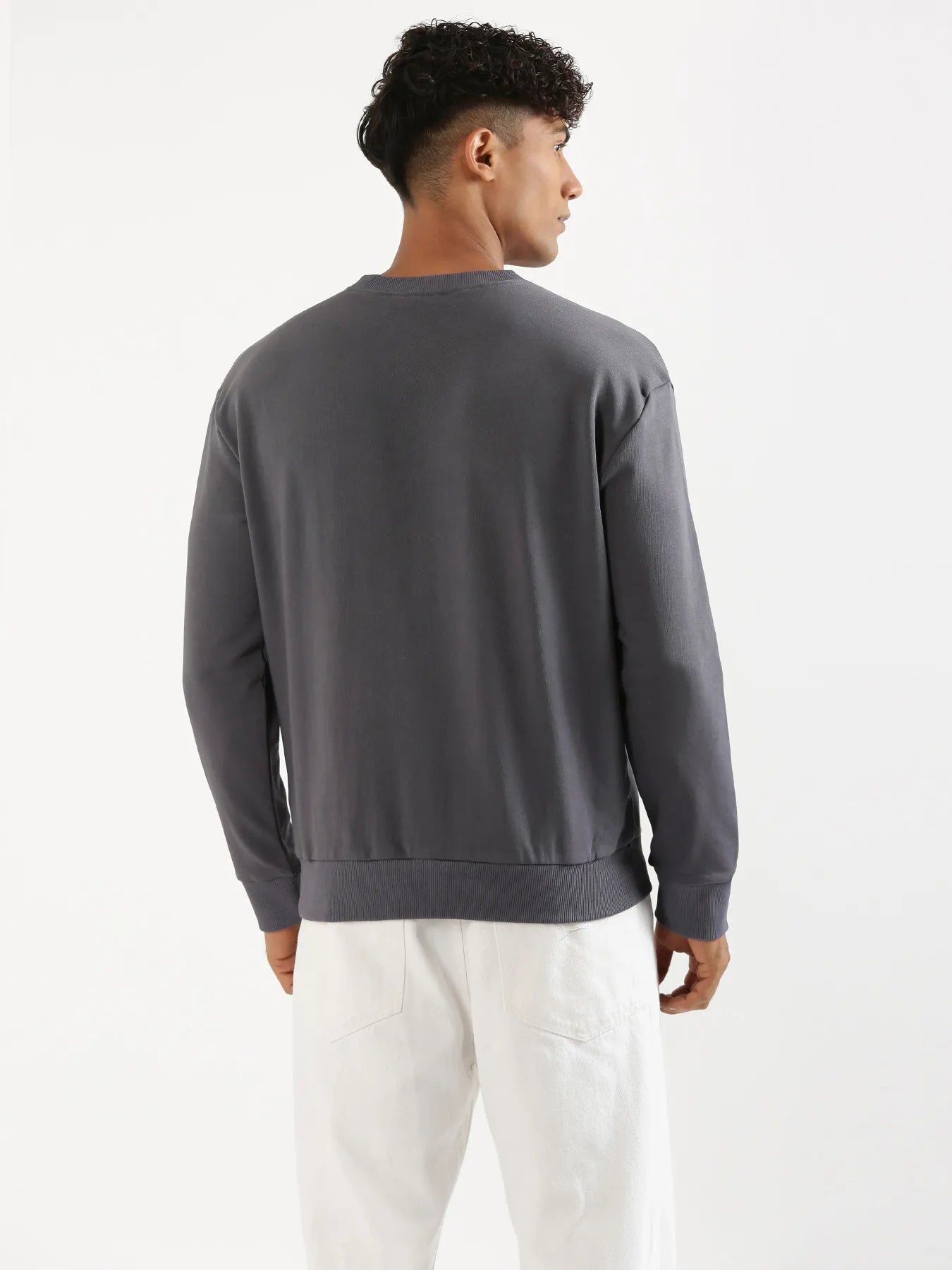 Unisex Grey Round Neck Sweatshirt