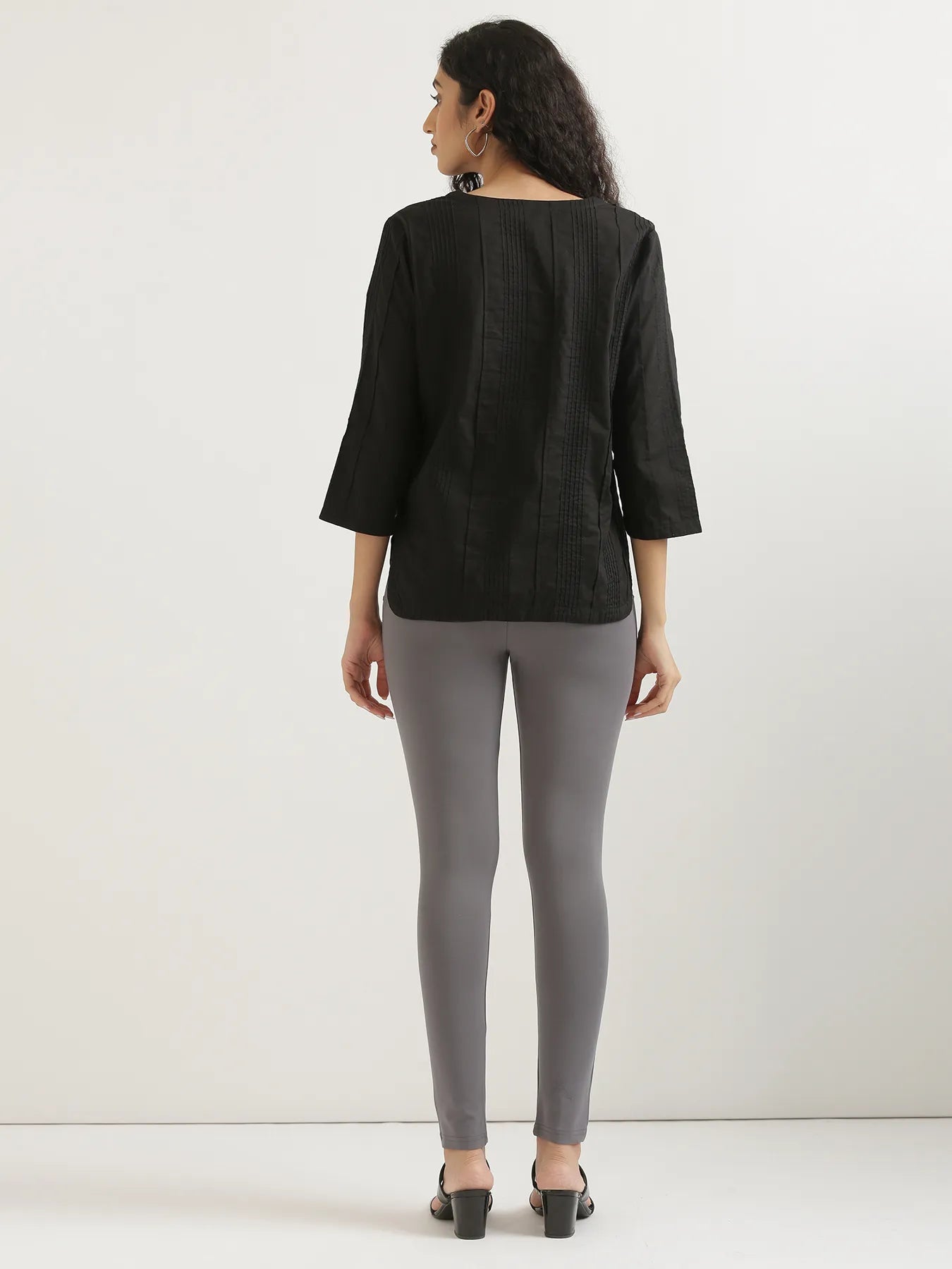 Women Cement Grey 4-Way Stretchable Pants