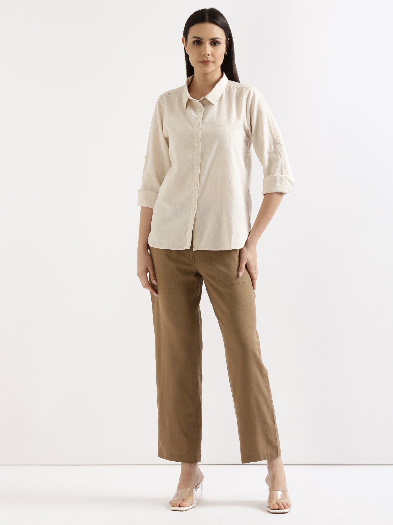 Coffee Brown Airy Linen Pants