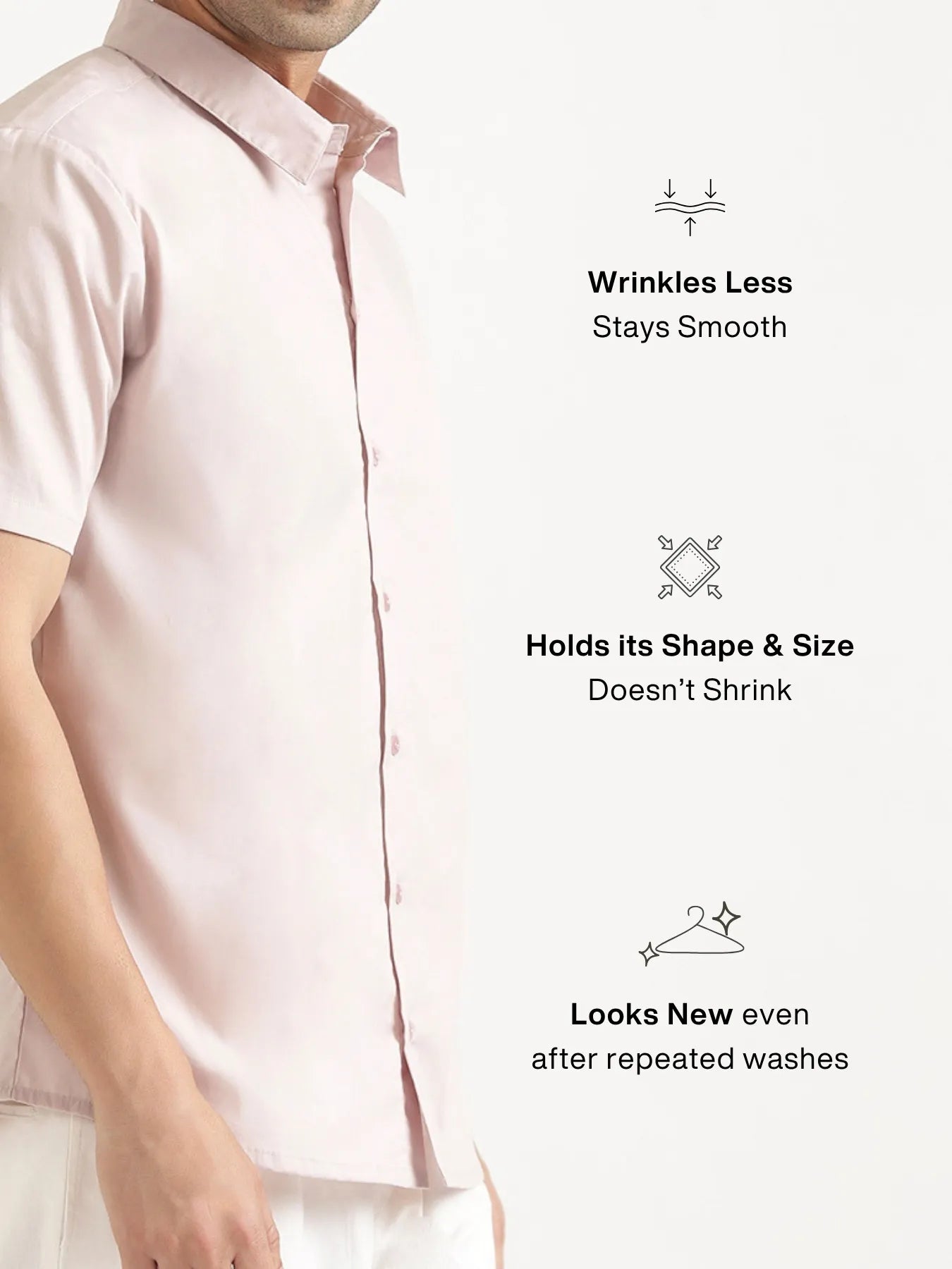 Men Mauve Pink Better Cotton Short Sleeve Shirt