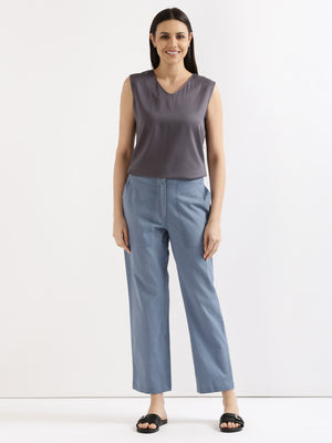 English Blue Airy Linen Pants