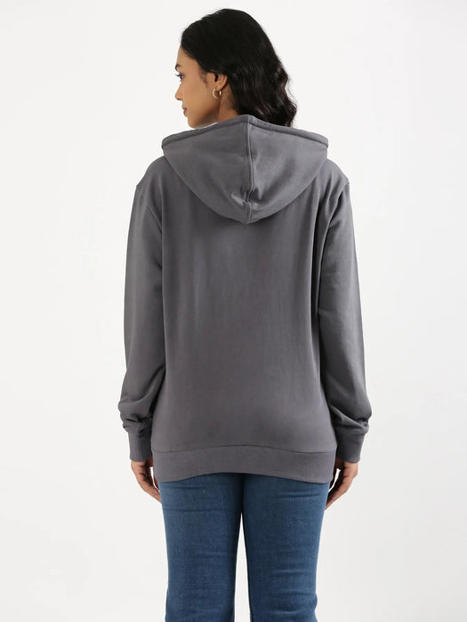 Unisex Grey Pullover Fleece Hoodie