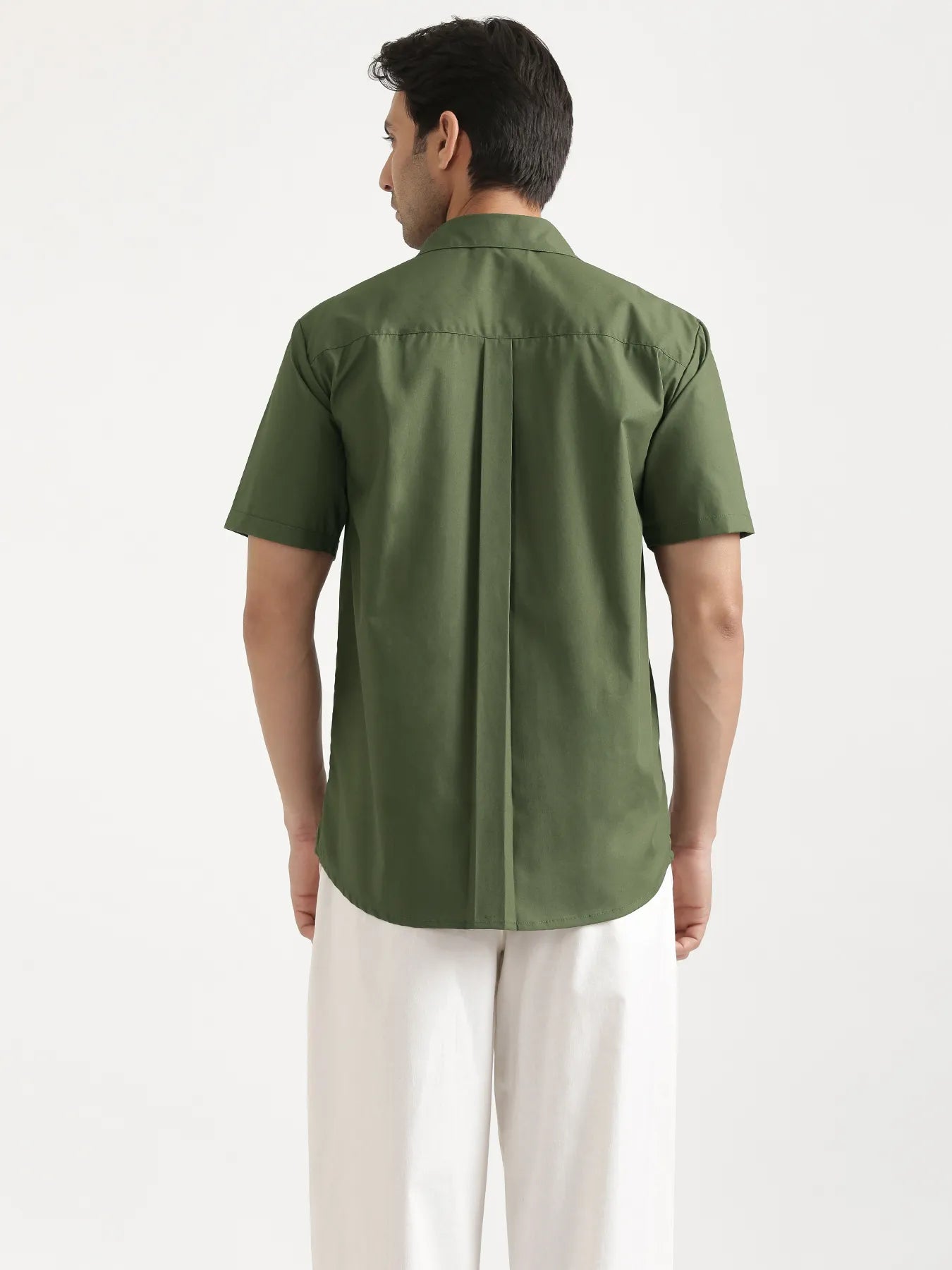 Men Forest Green Better Cotton Short Sleeve Shirt