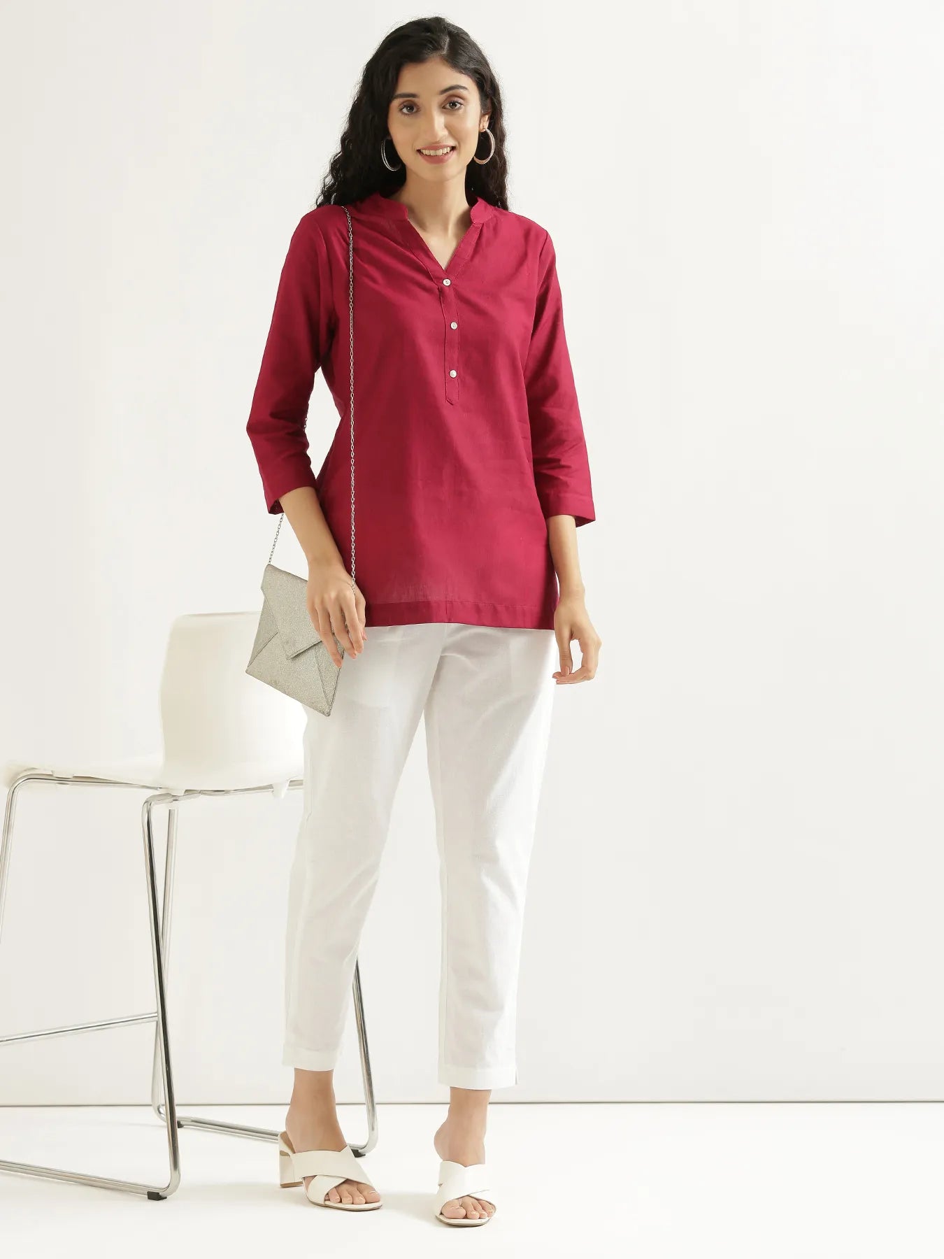 Women White Cotton Pant