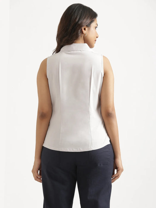 Women Light Grey Better Cotton Sleeveless Shirt